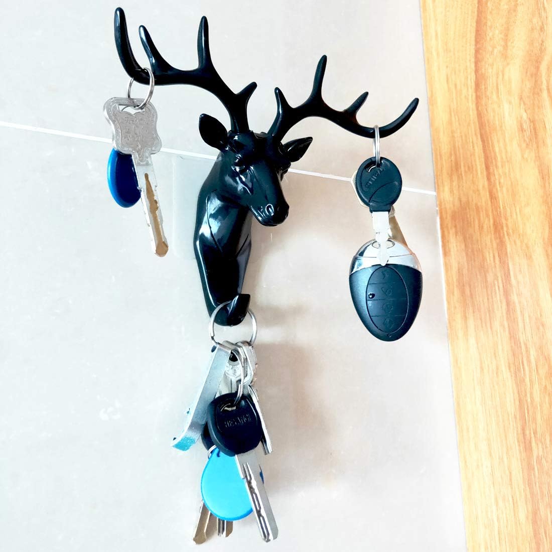 DEER HEAD SELF ADHESIVE WALL DOOR HOOK HANGER Pack Of 2