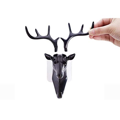 DEER HEAD SELF ADHESIVE WALL DOOR HOOK HANGER Pack Of 2