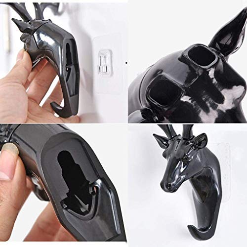 DEER HEAD SELF ADHESIVE WALL DOOR HOOK HANGER Pack Of 2