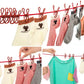 Portable 12 Clip Drying Racks Rope Hook