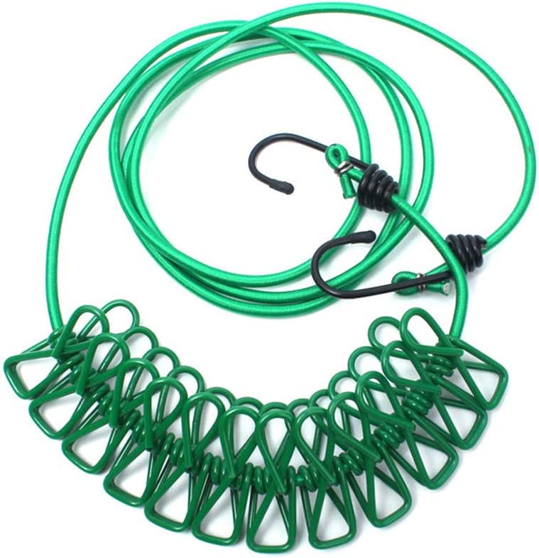 Portable 12 Clip Drying Racks Rope Hook